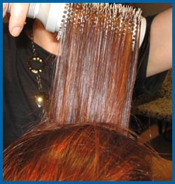 hair being brushed